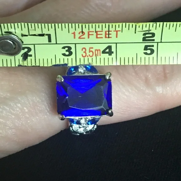 Dark Blue Stone Cocktail Ring - Picture 9 of 9